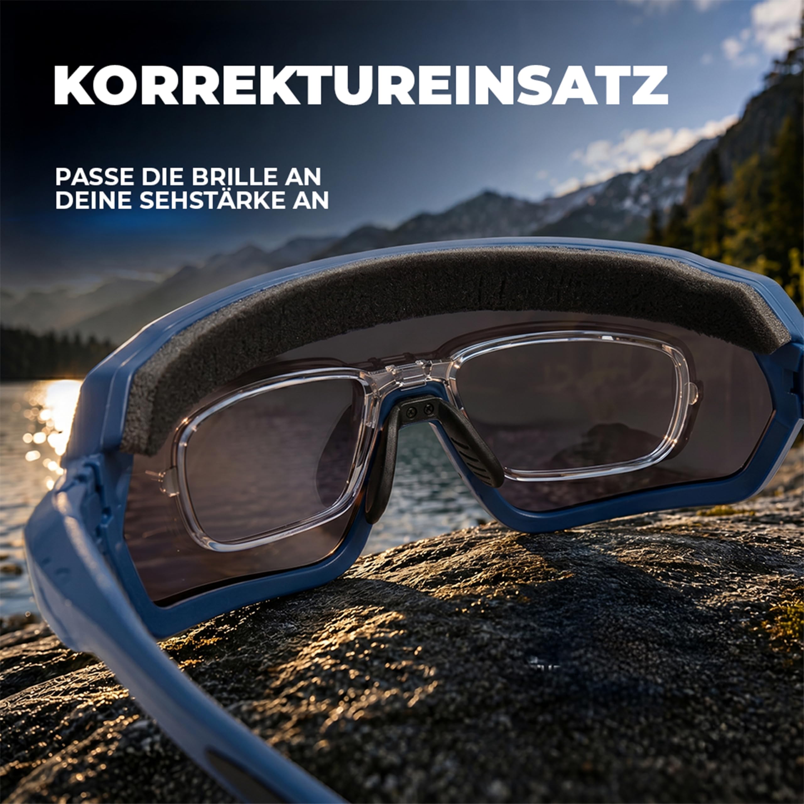 POSH Sport Sonnenbrille aus TR 90 - Polarisierte Fahrradbrille mit UV400-Filter - mit Herausnehmbarem Anti-Schweiß-Schwamm und Gummieinsätzen an Nase und Schläfen - für Herren und Damen