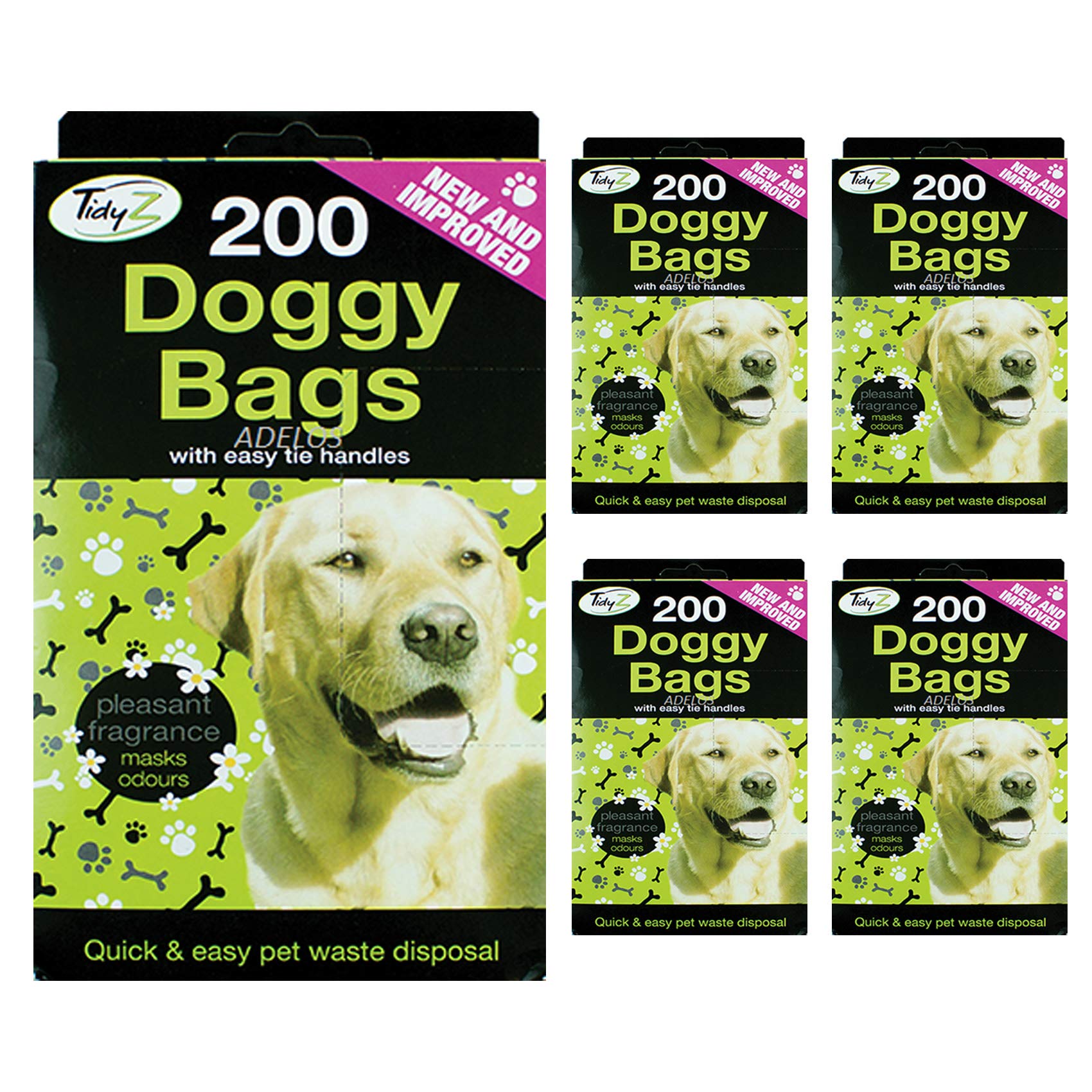 200-2000 x DOGGY BAGS Scented Dog Cat Puppy Poo Waste Easy Toilet Tie Scooper Household Poop Disposal Park Walk Animals (10 x PACKS (2000 POO BAGS))