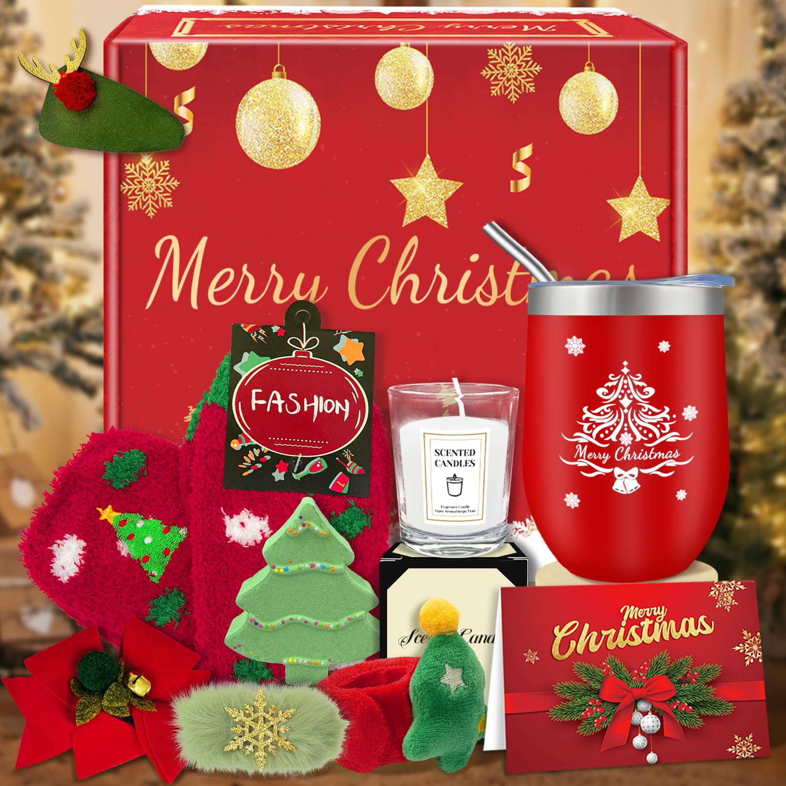 MYKILOS Christmas Gifts for Women, 2025 Christmas Gift Ideas, Gift Basket for Women, Mom, Sister, Girl, Best Friend, Teacher, Coworker, Xmas Gift with