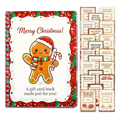 Christmas Gingerbread Gift Card Book, Gifts for Grandkids Kids Women