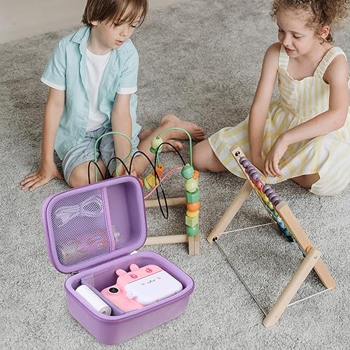 Vista 12 de BOVKE Estuche de transporte compatible con MINIBEAR Cámara Digital Instantánea Selfie Video Cámara Videocámara Bolsa de Almacenamiento con Espacio