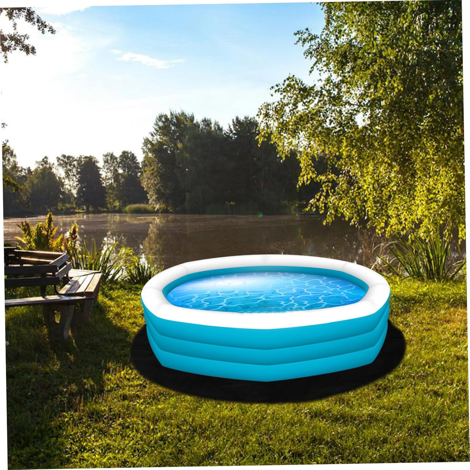 Hot Tub Protective Mat Round and Non- Felt Pad for Hardwood Floors Moisture Barrier for Yoga BBQ and Pet Use