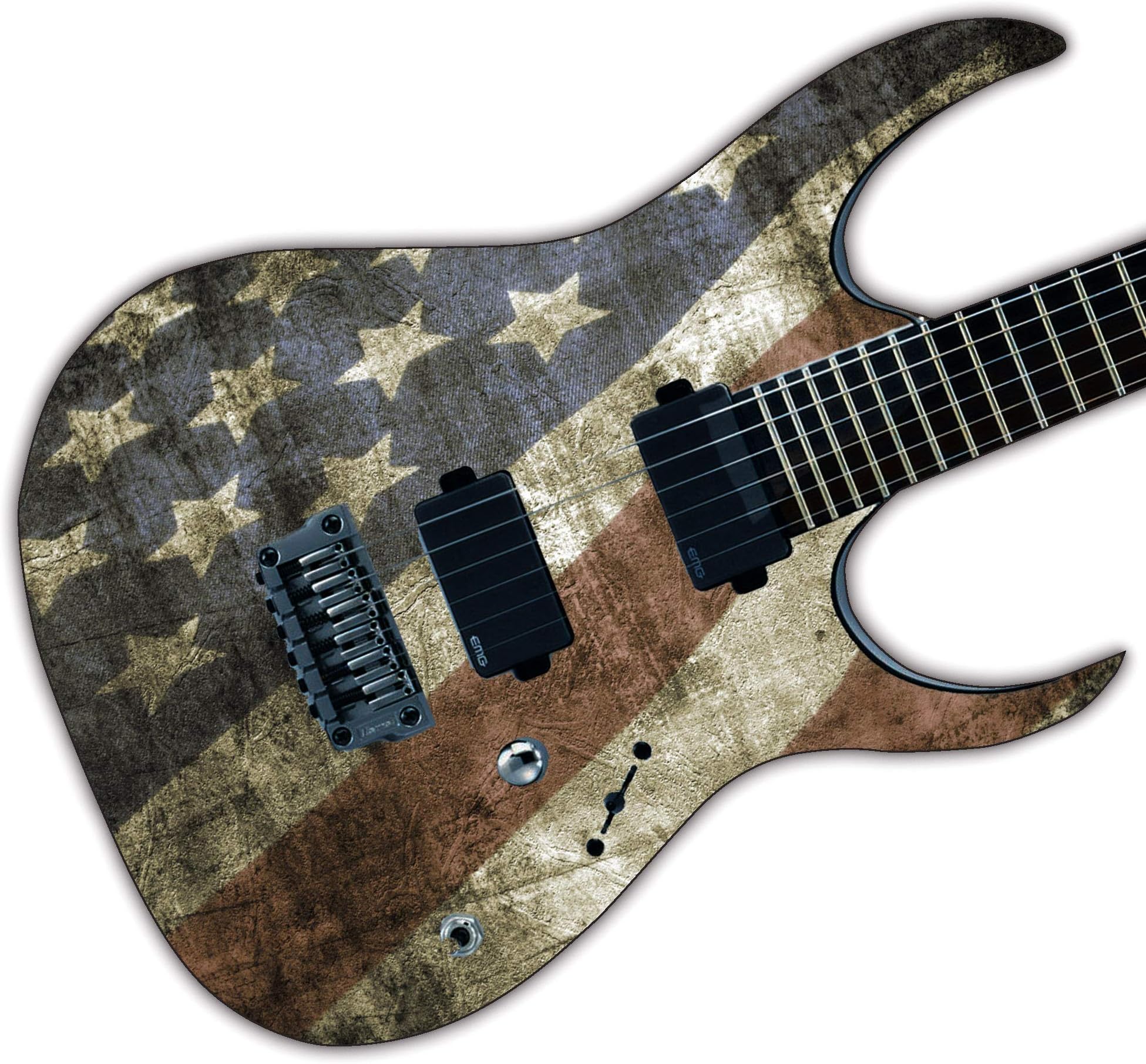 DesignDivil Custom Guitar Vinyl Wrap Sticker, Laminated with Air Lease technology. USA Grunge Flag GS20