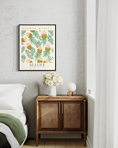 Miniatura 3 de Impresión artística de Maine, póster decorativo de pared, póster de viaje de mapa del estado de Maine, decoración de pared de oficina en casa,
