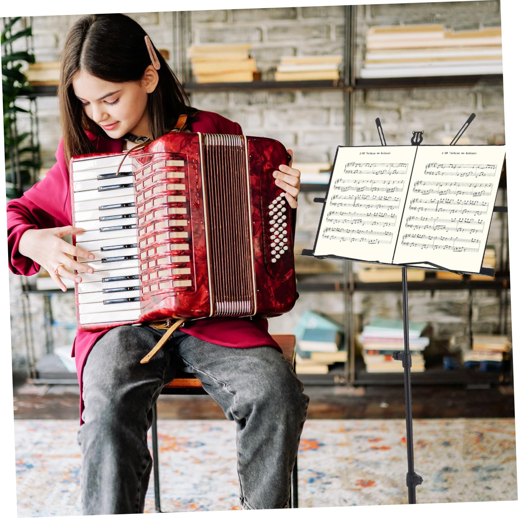 Spartiti Musicali Pieghevole Portatile in Ferro con Altezza e Angolo Regolabile Supporto Robusto per Pianoforte Chitarra e Tastiere Stand per Spartiti e Libri Musicali