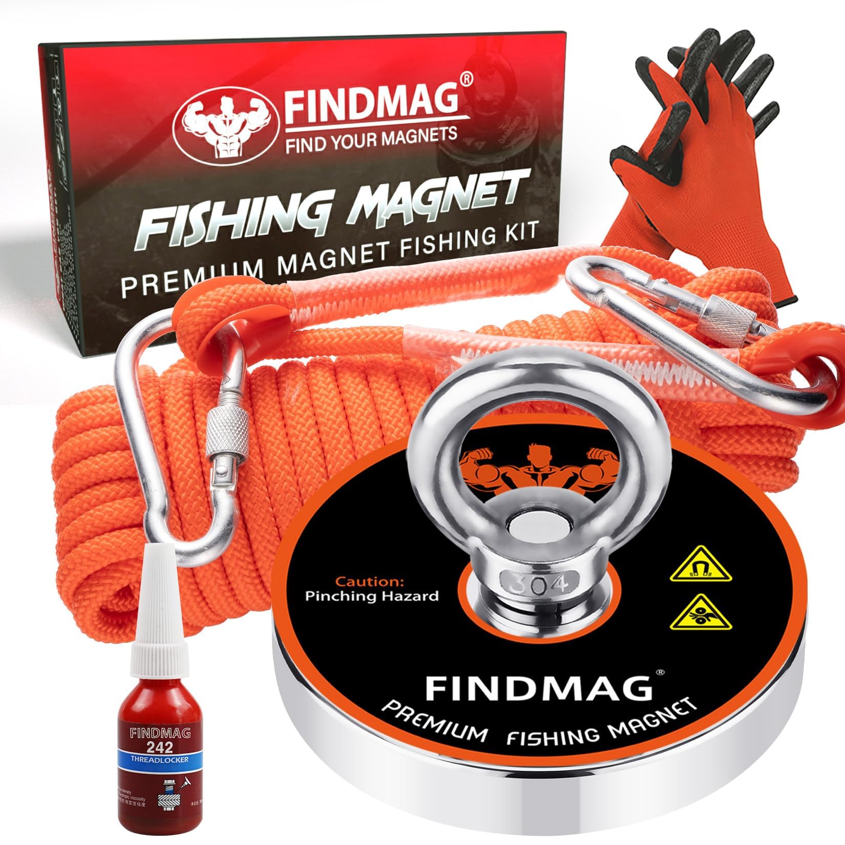 FINDMAG 500 LBS Fishing Magnet Kit - Powerful Recovery -9 FINDMAG 500 LBS Fishing Magnet Kit - Powerful Recovery -9