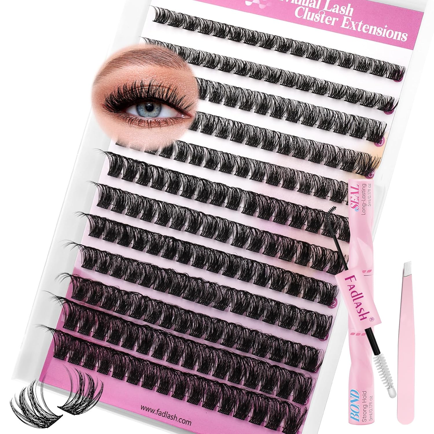 FADLASH Lash Extension Kit - Fluffy Lash Clusters