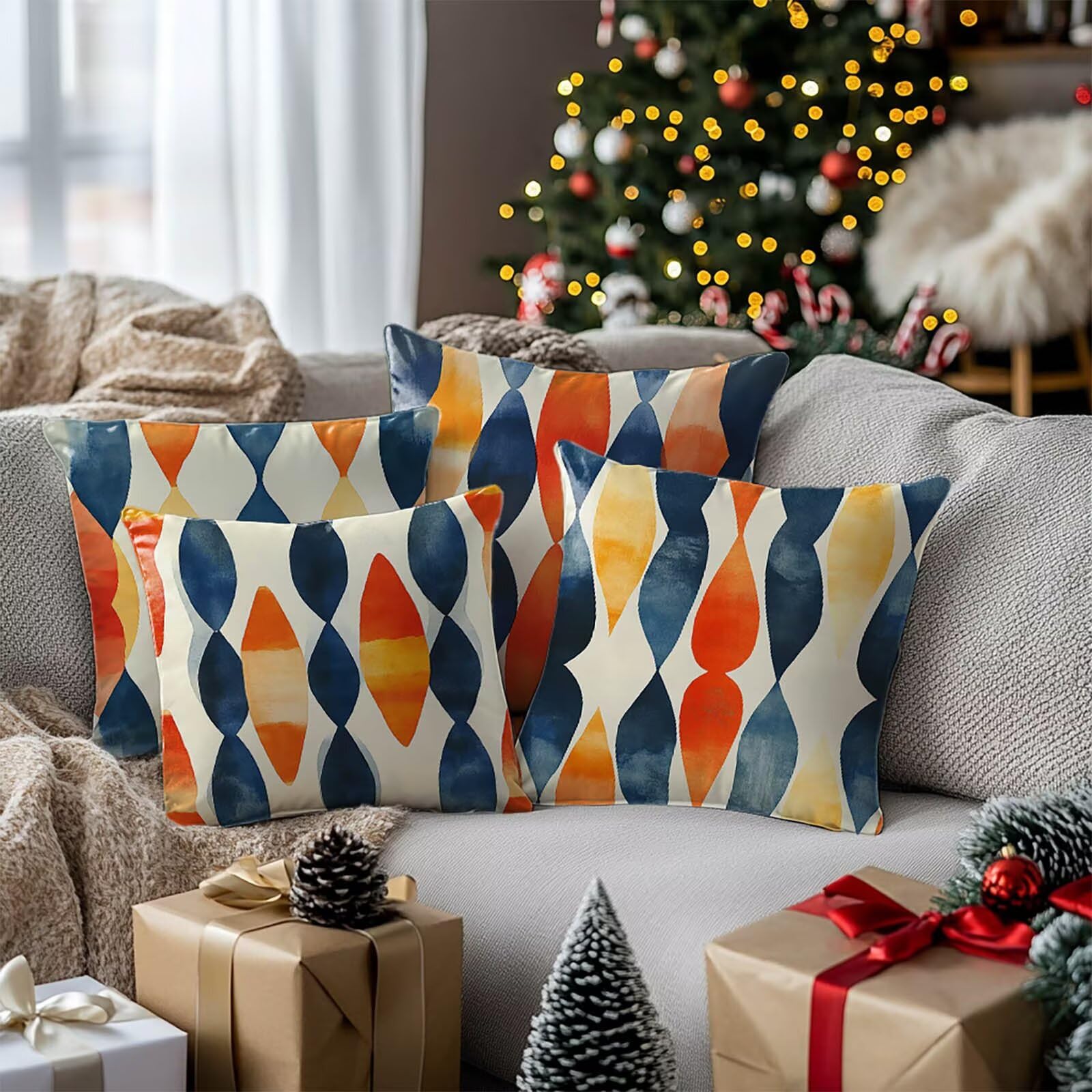 Poszewki na poduszki 60 x 60 cm wodoodporne na zewnątrz poszewki na poduszki na sofę proste dwustronne drukowanie wiejska sofa poszewka na poduszkę do nowoczesnych pokrowców na łóżko podwójne prezent