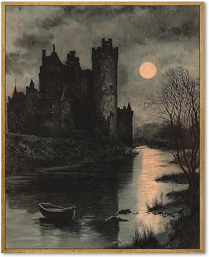 Miniatura 35 de Lienzo de paisaje de granja, arte de pared retro de paisaje natural, marco de bosque, pósteres de campo vintage, pintura de bosque verde, cuadros de