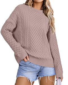 Arach Cloz Womens Wool Blend Cable Knit Spring Winter Chunky Oversized Sweaters 2026