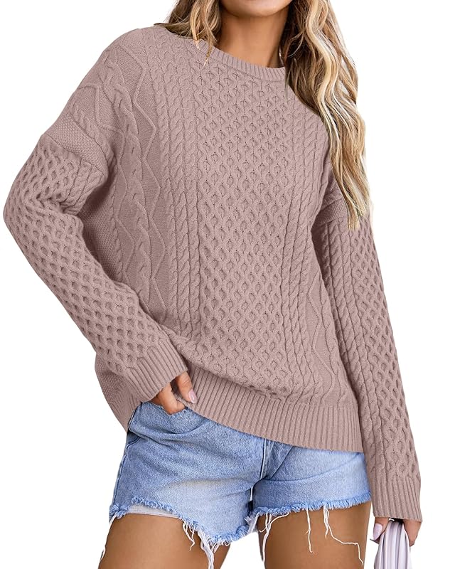 Arach Cloz Womens Wool Blend Cable Knit Spring Winter Chunky Oversized Sweaters 2026