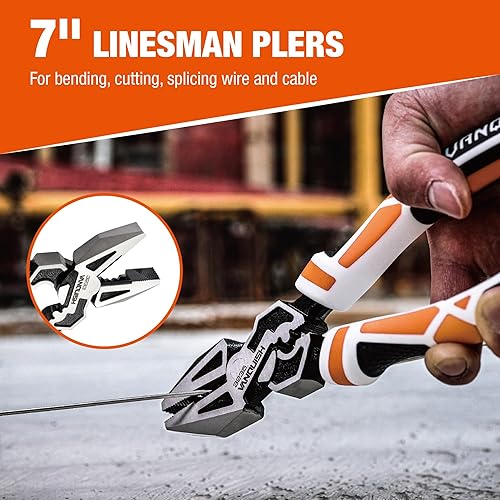 Miniatura 3 de Vanquish Juego de alicates resistentes de 3 piezas, cortador de alambre, alicates lineales, diagonales, punta de aguja