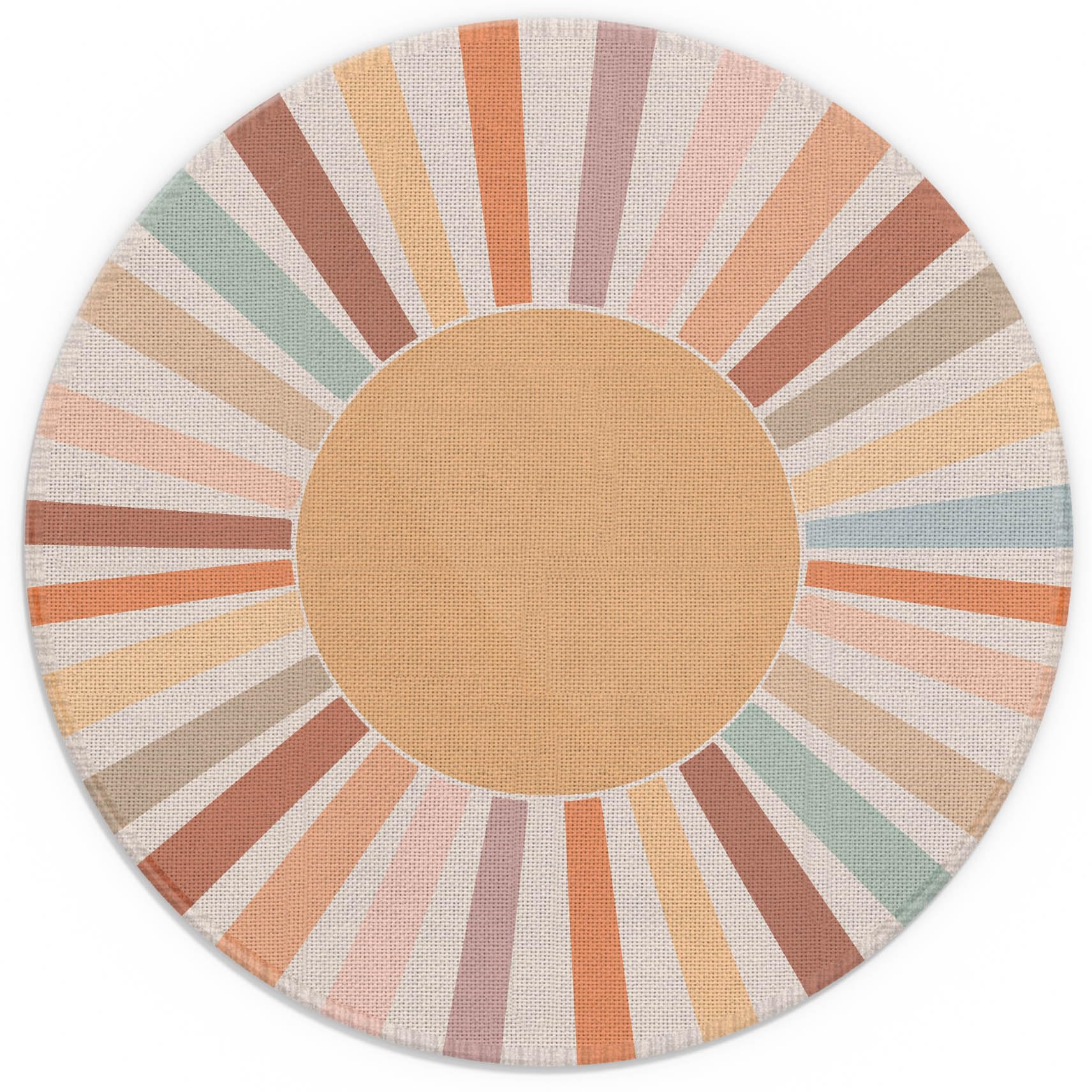 Mouse Pad，Boho Rainbow Sun Round Mousepad，Small Non-Slip Rubber Gaming Pads，Office Dorm Computer Laptop Mouse pad 7.9 x 7.9 Inch Mid-Century Modern Prints Boho Decorate Mousepad