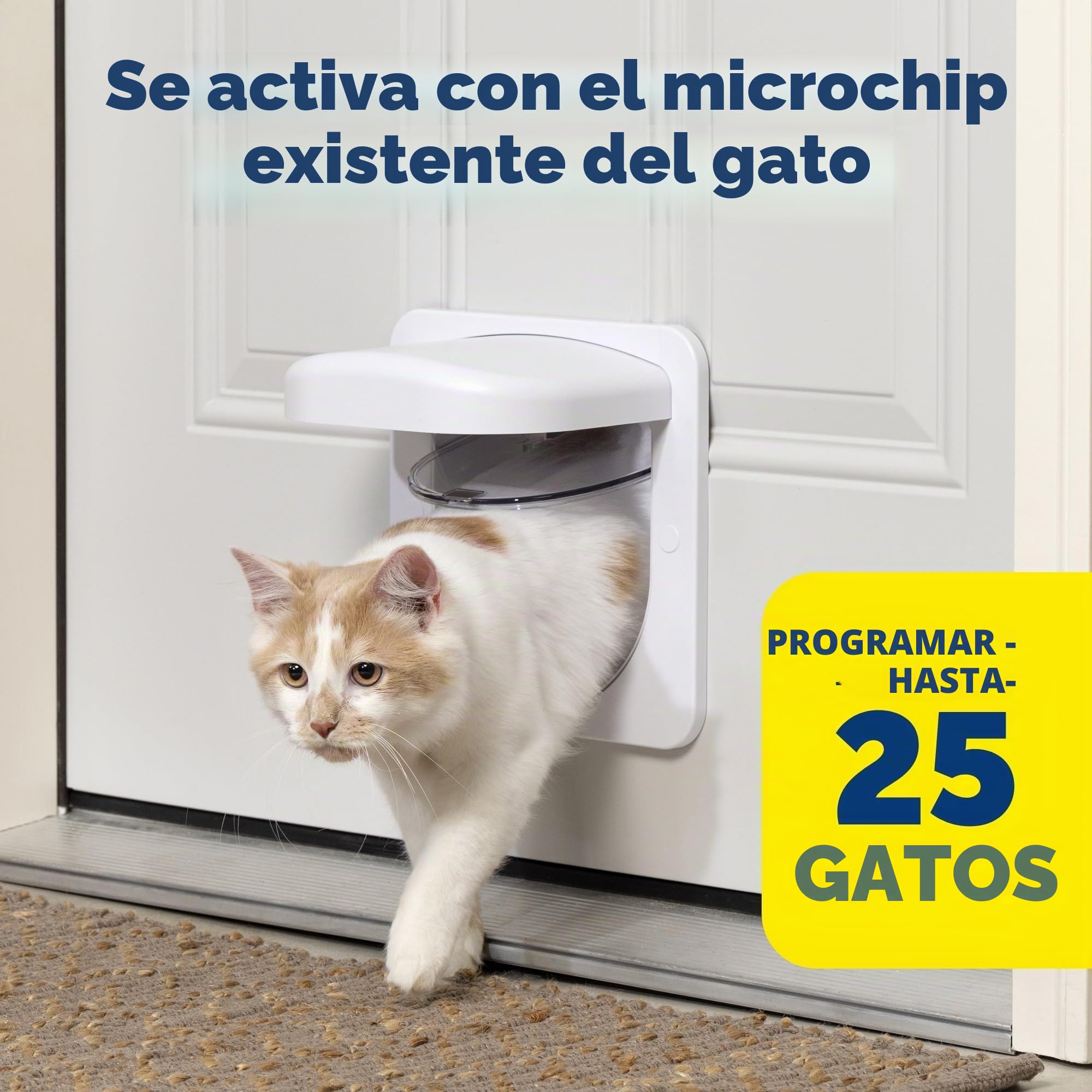 PetSafe Petporte - Gatera con Microchip, Puerta Inteligente para Gatos con Microchip, Acceso Selectivo - hasta 7kg