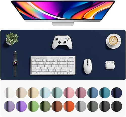 Miniatura 119 de Aothia Protector de escritorio de cuero, alfombrilla para ratón, alfombrilla de escritorio de oficina, secante de escritorio de cuero PU