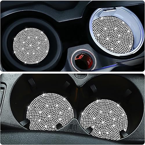 Miniatura 6 de 4 posavasos para automóvil, 2.75 pulgadas, de silicona, antideslizantes, a prueba de golpes, universales, para mujer