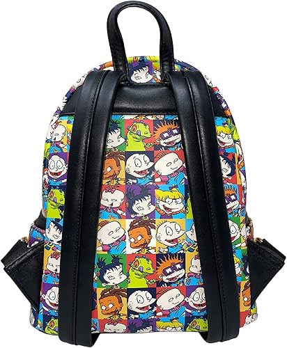 Vista 3 de Loungefly The Rugrats Allover Print Nickelodeon - Bolso de hombro con doble correa para mujer, Negro