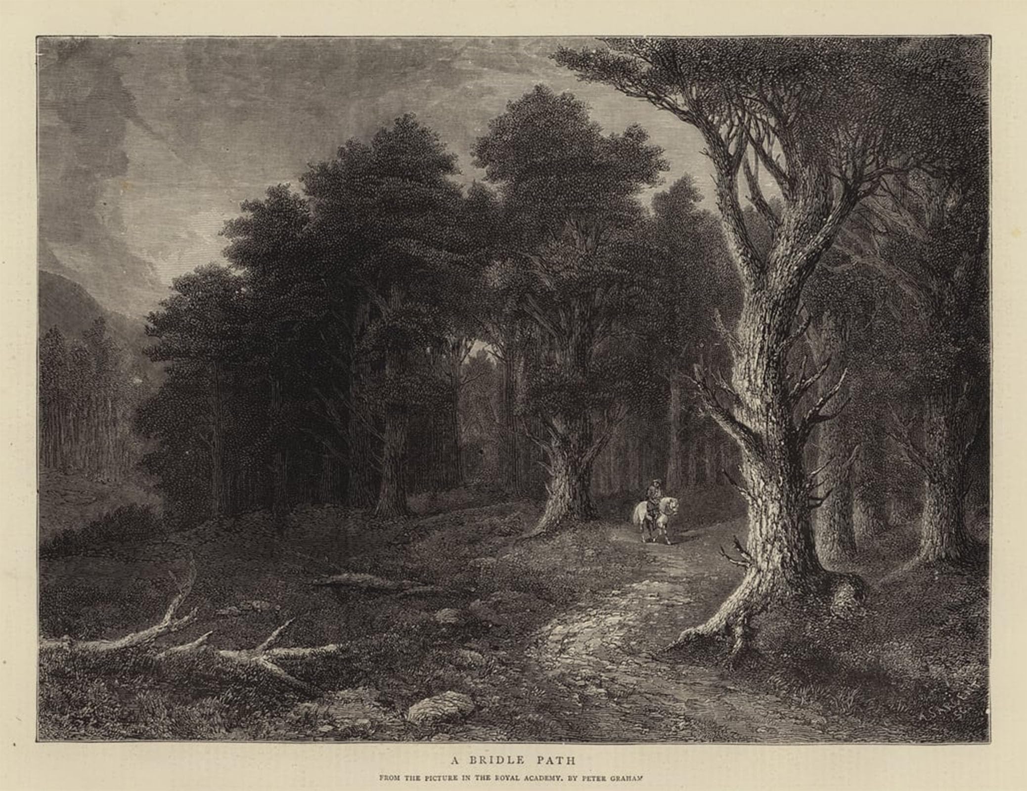 ARTXLXXBN Famous Prints Artwork Pictures Poster Painting Art a Bridle Path by Peter Graham Artwork Landscape Pictures for Home Decor 60x90cm