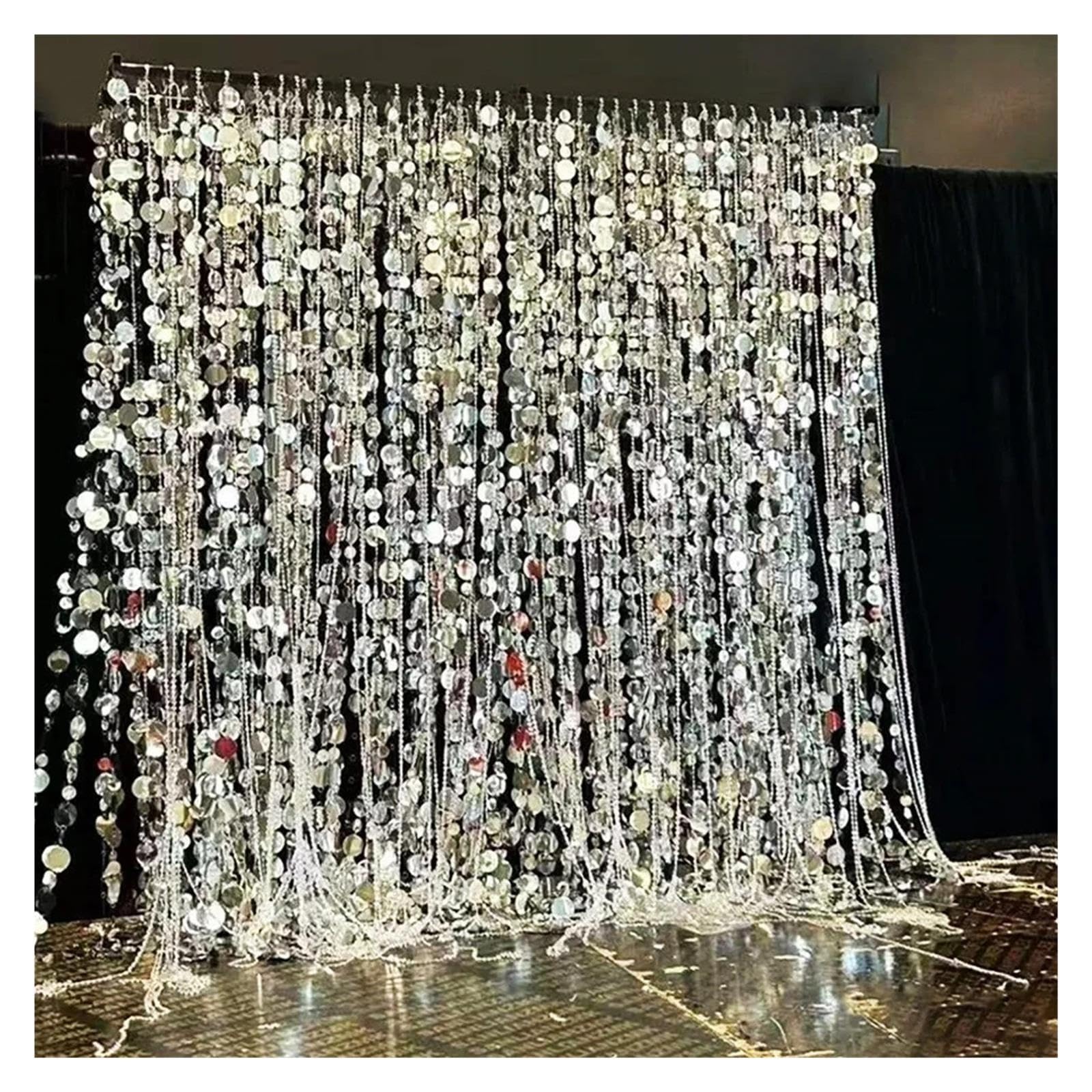 Mur de Fond Gland Paillettes Rideau Perles