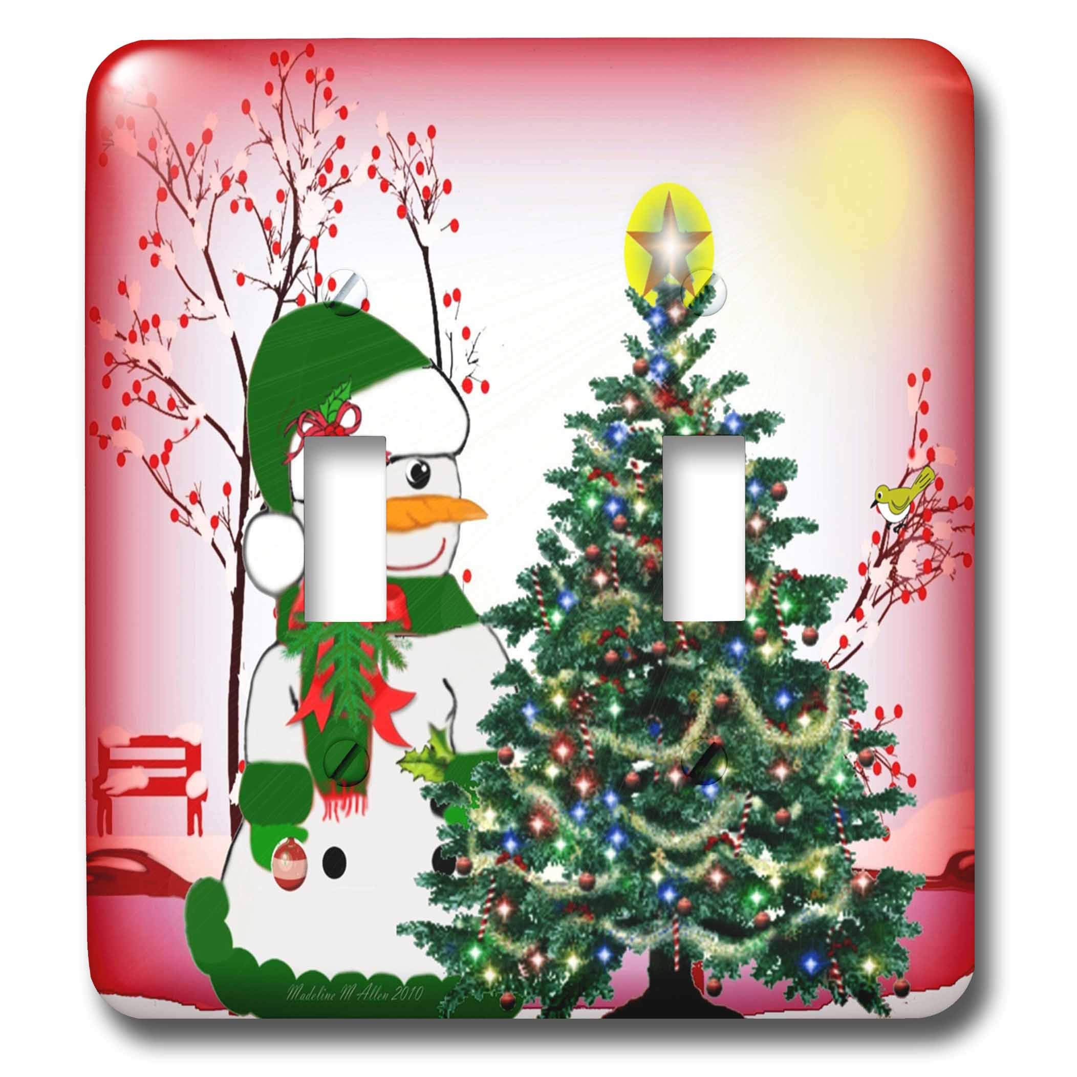 Interruptor doble de arbol de nieve para decorar dormitorios rusticos