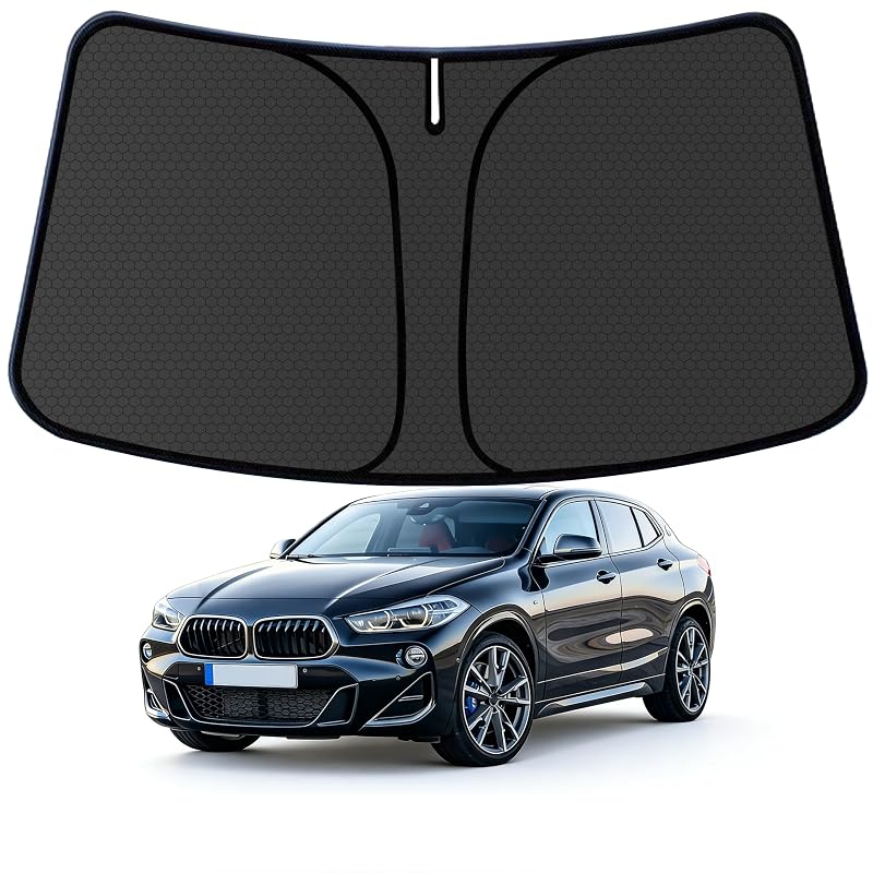 Para-sol dobrável para para-brisa BMW X2 2018 a 2023 aatoppus com bolsa