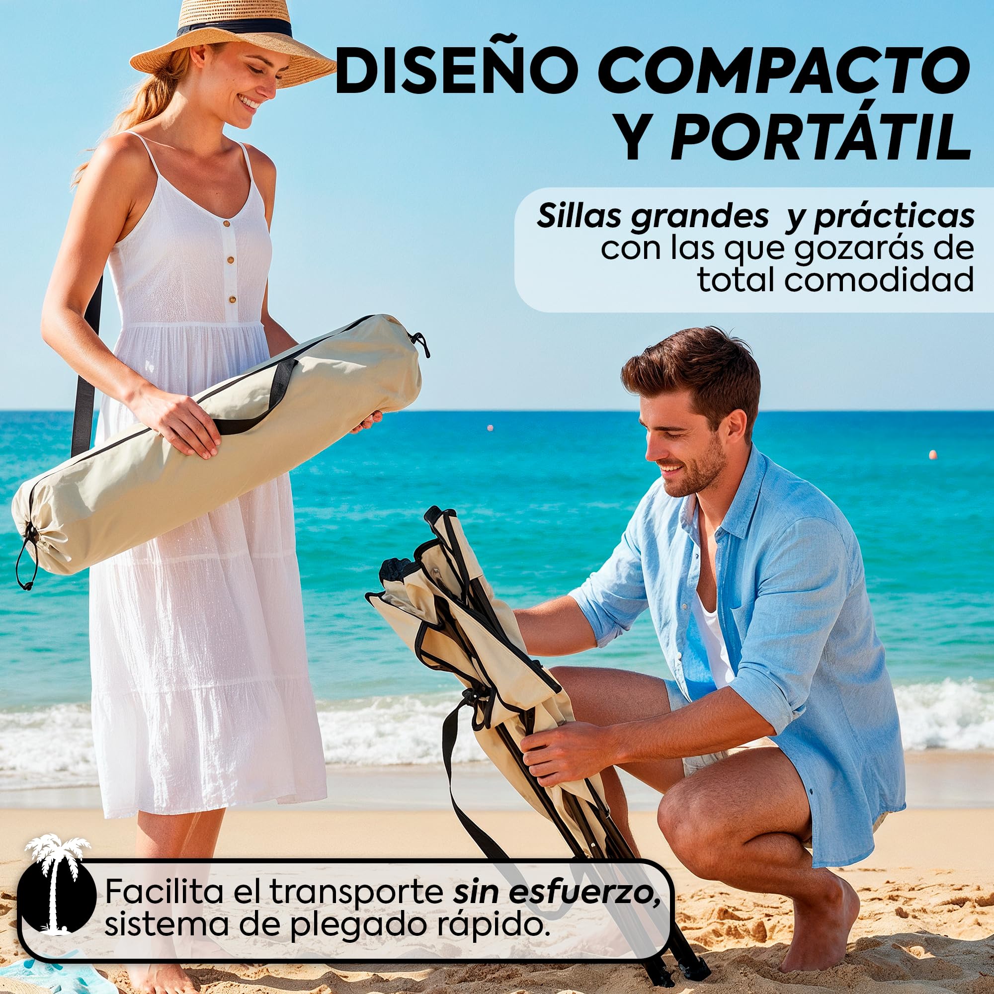 Nordiq - Silla de Camping Plegable Pack 2 - con Respaldo Transpirable para Playa y Exterior con Portavasos y Bolsa de Transporte - 65x90x110cm - Acero - Peso Máximo Soportado 110 kg Rojo
