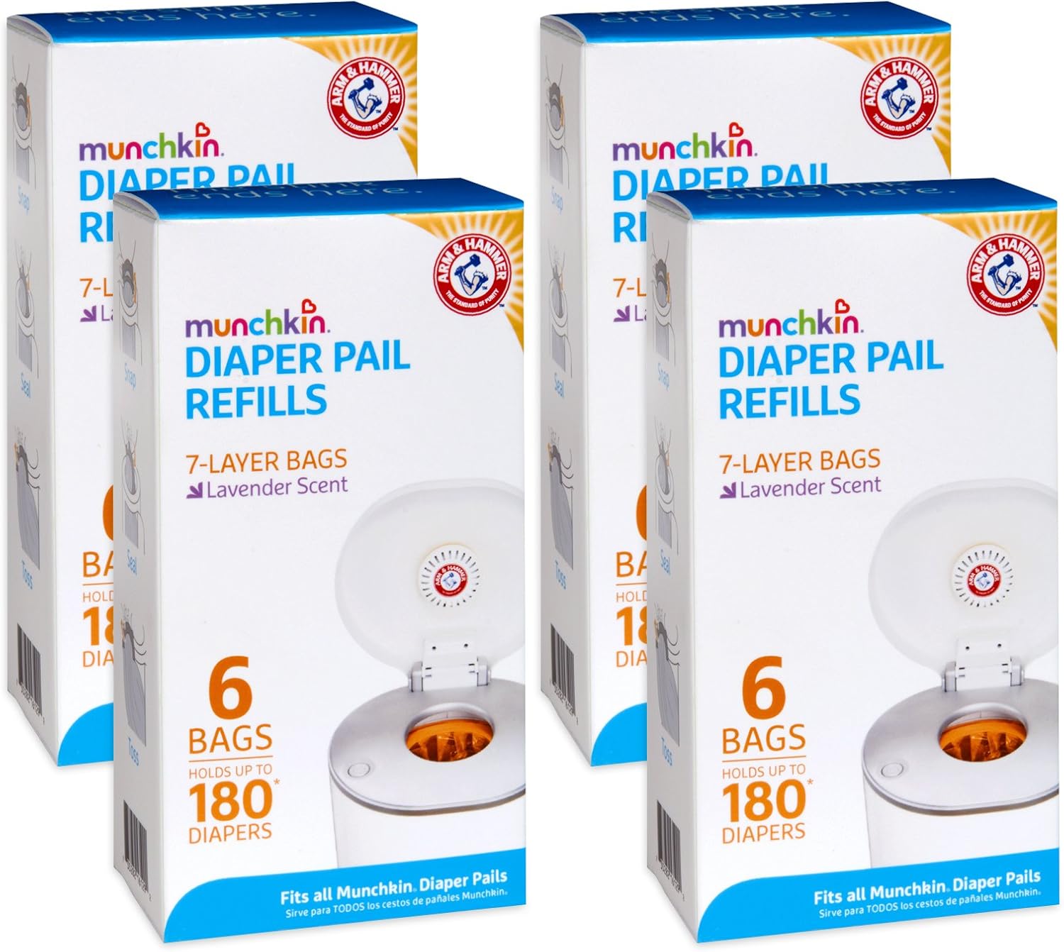 Munchkin Diaper Pail 7 Layer Lavender Scented Refill Bags