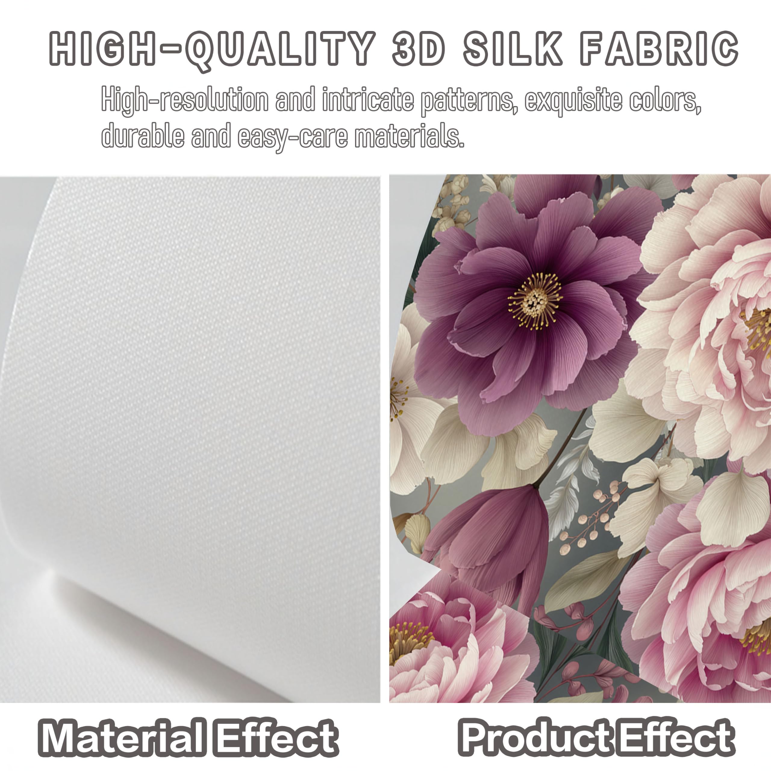 Peonia Fiori Tulipano Carta Da Parati Panoramica 300L×210A Cm, Floreale Retrò Realistico Parati Seta, Rosa-Violaceo Grandi Murali Per Soggiorno Camera Da Letto Studio