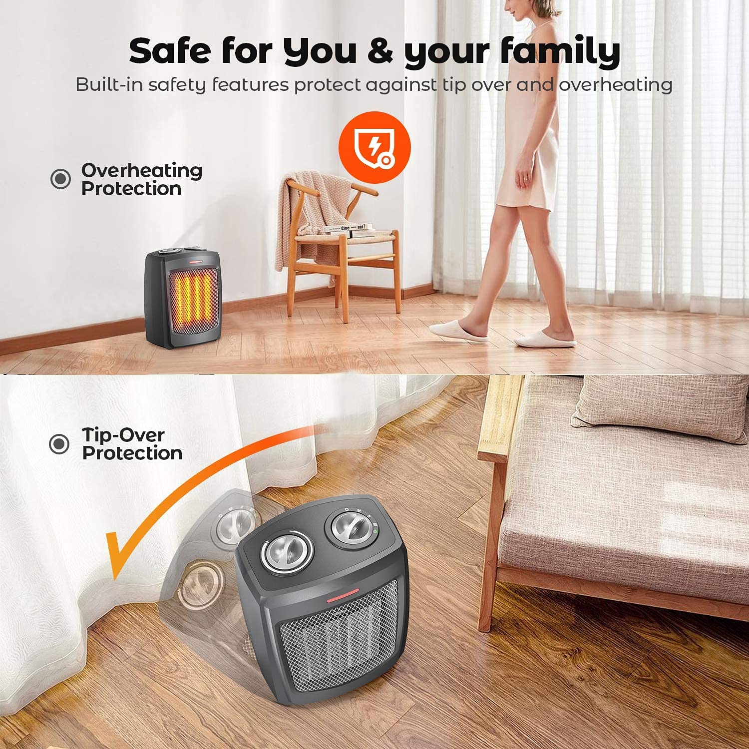 andily Space Electric Heater for Home and Office Ceramic Small Heater