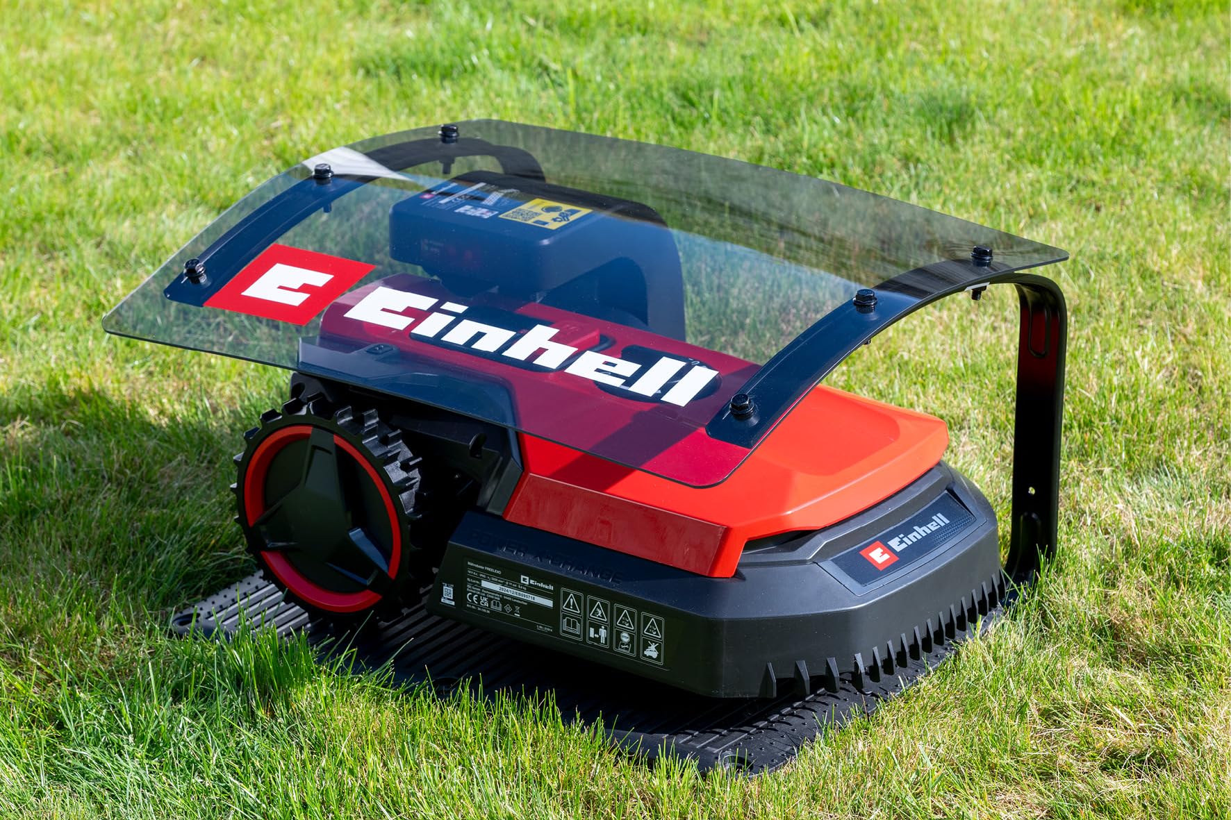 Original Einhell garaje de robot cortacésped (para Einhell robots cortacésped seleccionados, protección contra la lluvia, el sol y las precipitaciones, 51 x 60 x 37 cm, incl. 6 tornillos de suelo)