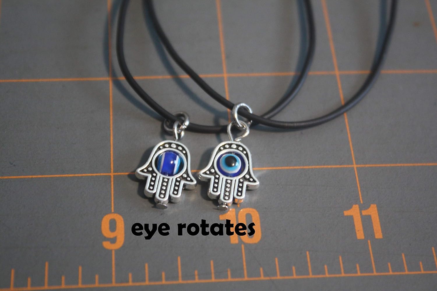 Turkish Blue Evil Eye Pendant Necklace - Hamsa Hand, Hand of Fatima - Protection, Luck, Amulet For Men Women Teens - Rotating Eye - Image 4