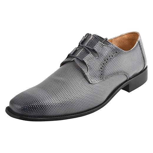 Sapato social Liberty Derby masculino formal sem couro clássico com design de pisada e cadarço, Cinza, 11