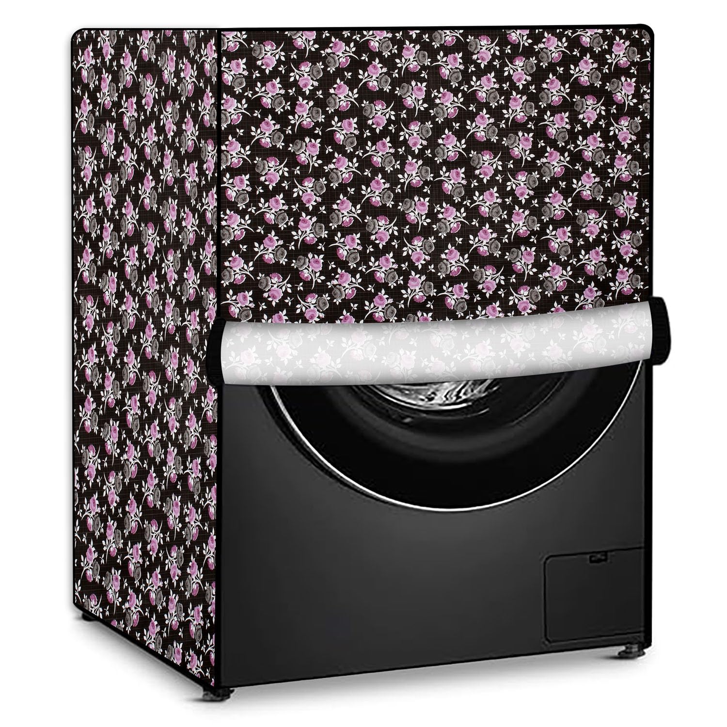 Stylista Waterproof Front Load Washing Machine Cover Compatible for LG 5.5 kg, 6 kg & 6.5 kg Floral Pattern Multicolor