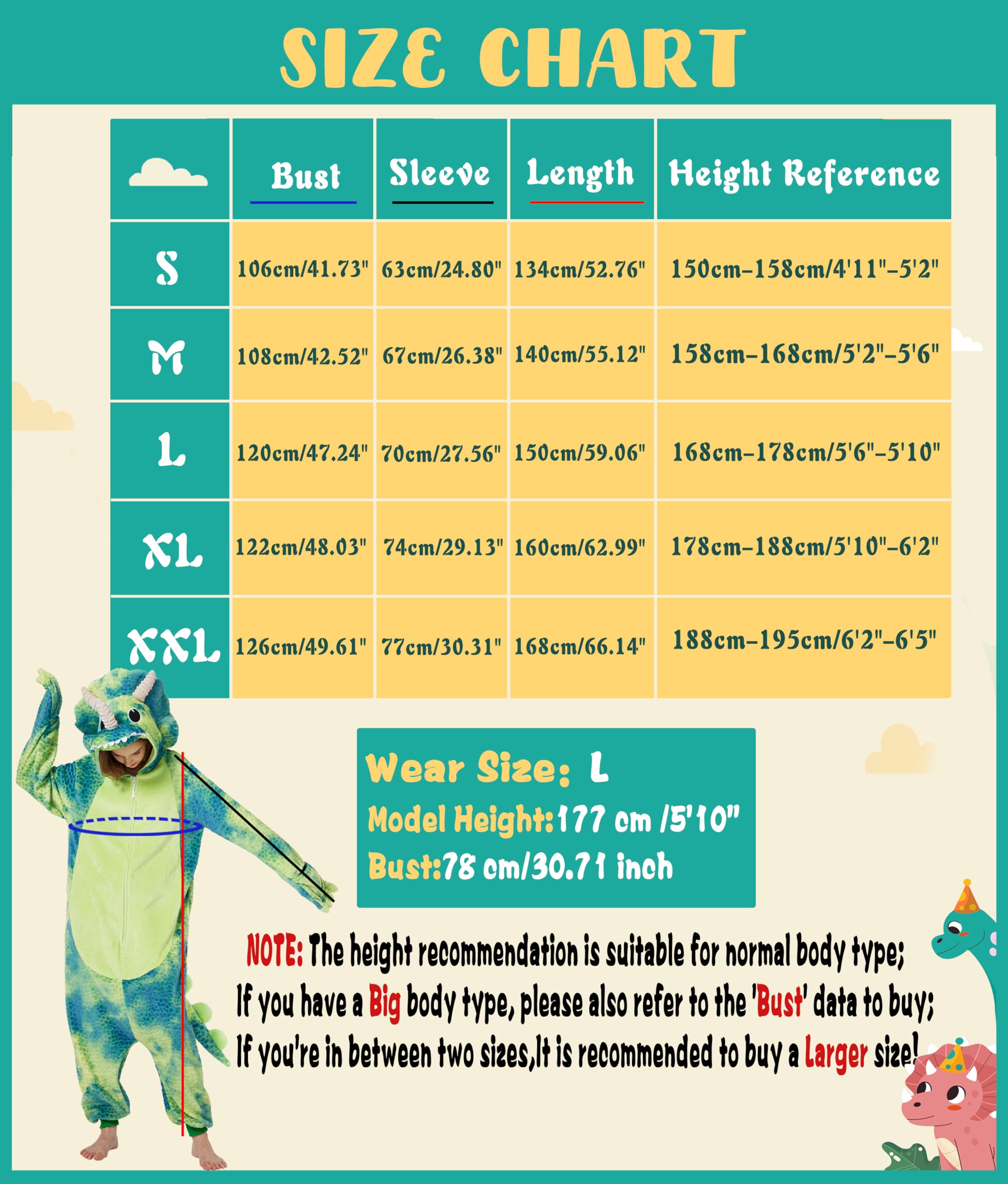 Loiahoer Unisex Erwachsene Triceratops Onesie Kostüm Pyjama Tie-dye Dinosaurier Karneval Halloween Cosplay Kostüm Neuheit Tier Weihnachten Schlafanzug Pyjama Set für Familie & Paare