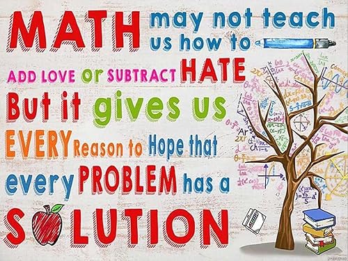 UPABLUNSO Pintura de diamante 5D, reglas de aula, matemáticas por números, kits para adultos, bordado de punto de cruz con diamantes, juego de