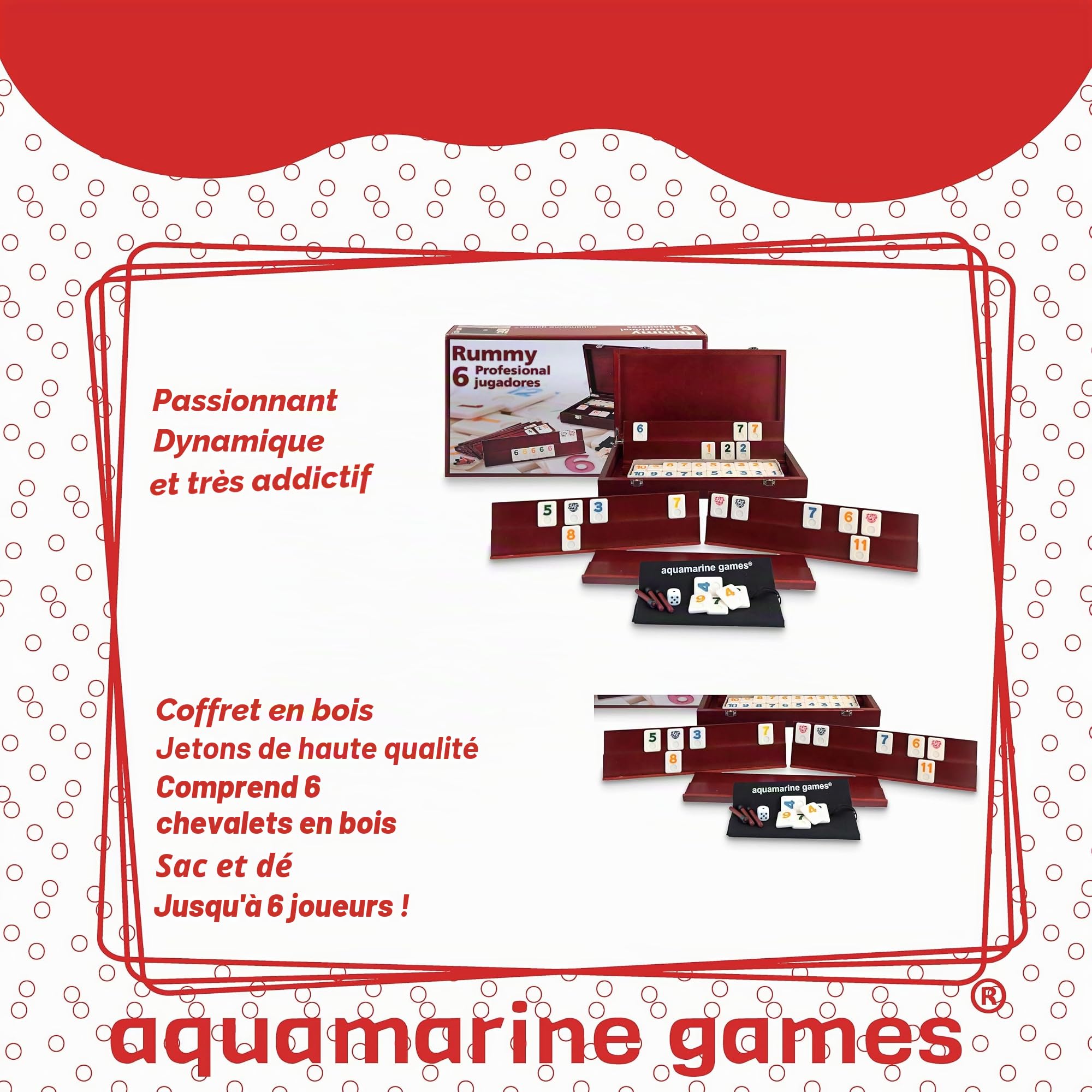 Aquamarine Games - Rami Professionnel, 6 Joueurs (Compudid cp009)