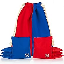 Professional Cornhole Bags - Set of 8 Regulation All Weather Double Sided - Sticky Side/Slick Side Bean Bags for Pro Corn Hole Game
