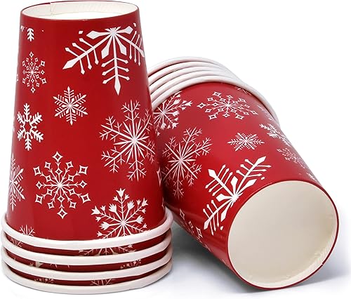 Miniatura 8 de Gift Boutique Juego de mesa de suministros de fiesta de copos de nieve de Navidad de 24, 9, 24, 7 pulgadas, plato de cena de 24 9 onzas, 24