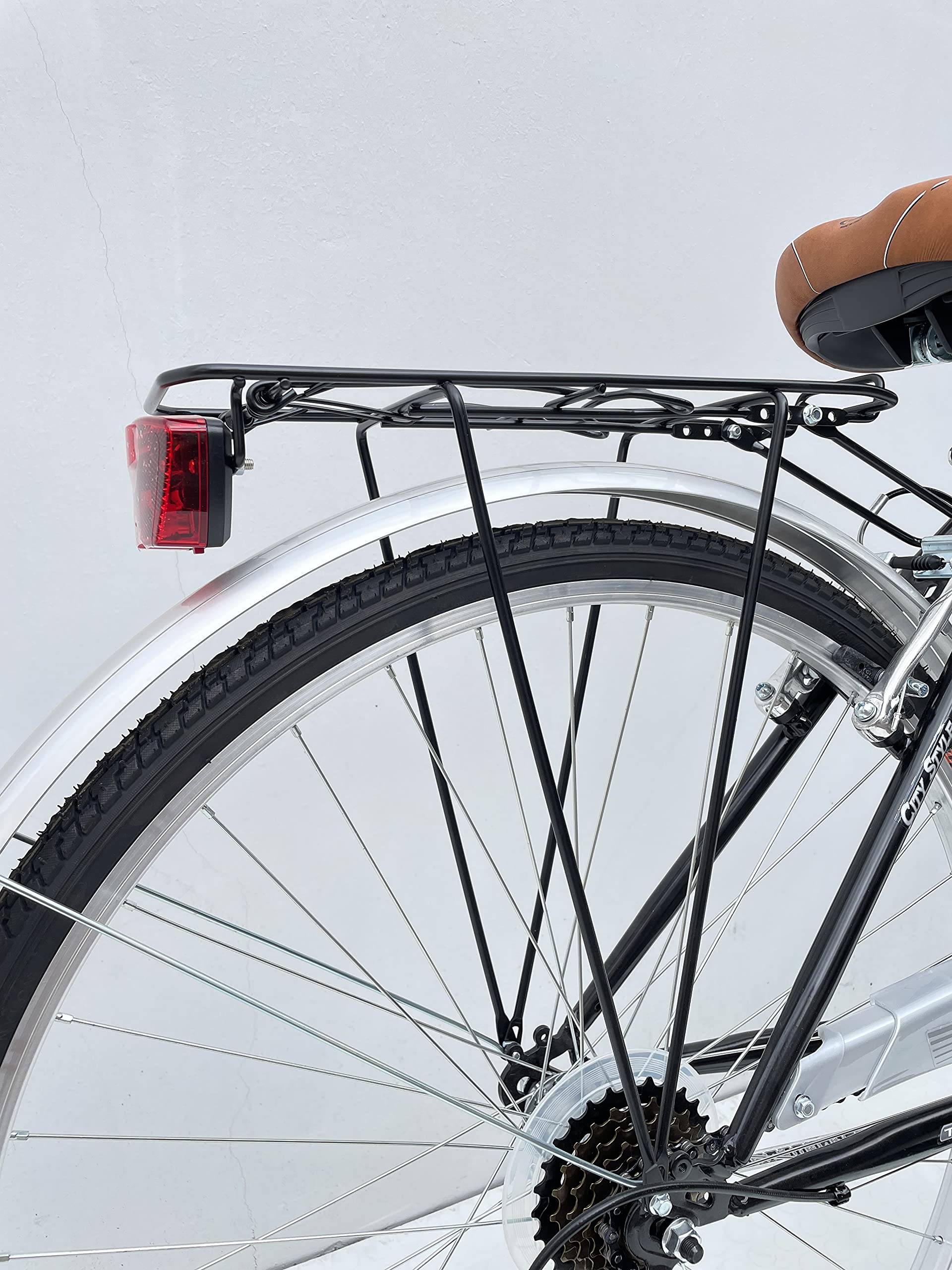 MADICKS Bicicletta Donna da Passeggio Olanda Misura 28 Bici da città Vintage retrò con Cestino anteriore e posteriore Nero Con Cambio