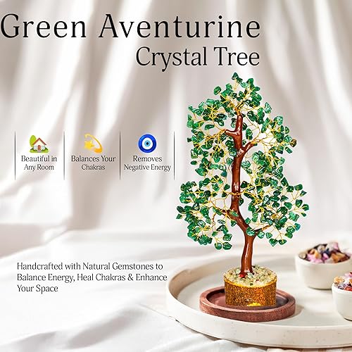 Miniatura 98 de YATSKIA - Árbol de cristal turquesa Feng Shui, alambre, bonsái Buhha, estatua reiki, Chakra curativo energía positiva, buena suerte dinero regalos