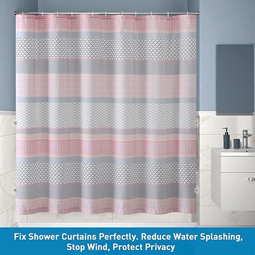 Miniatura 7 de Kitosun Clips adhesivos para cortina de ducha  Protectores de salpicaduras de agua para ducha de baño sujetan el forro de ducha para mantener el