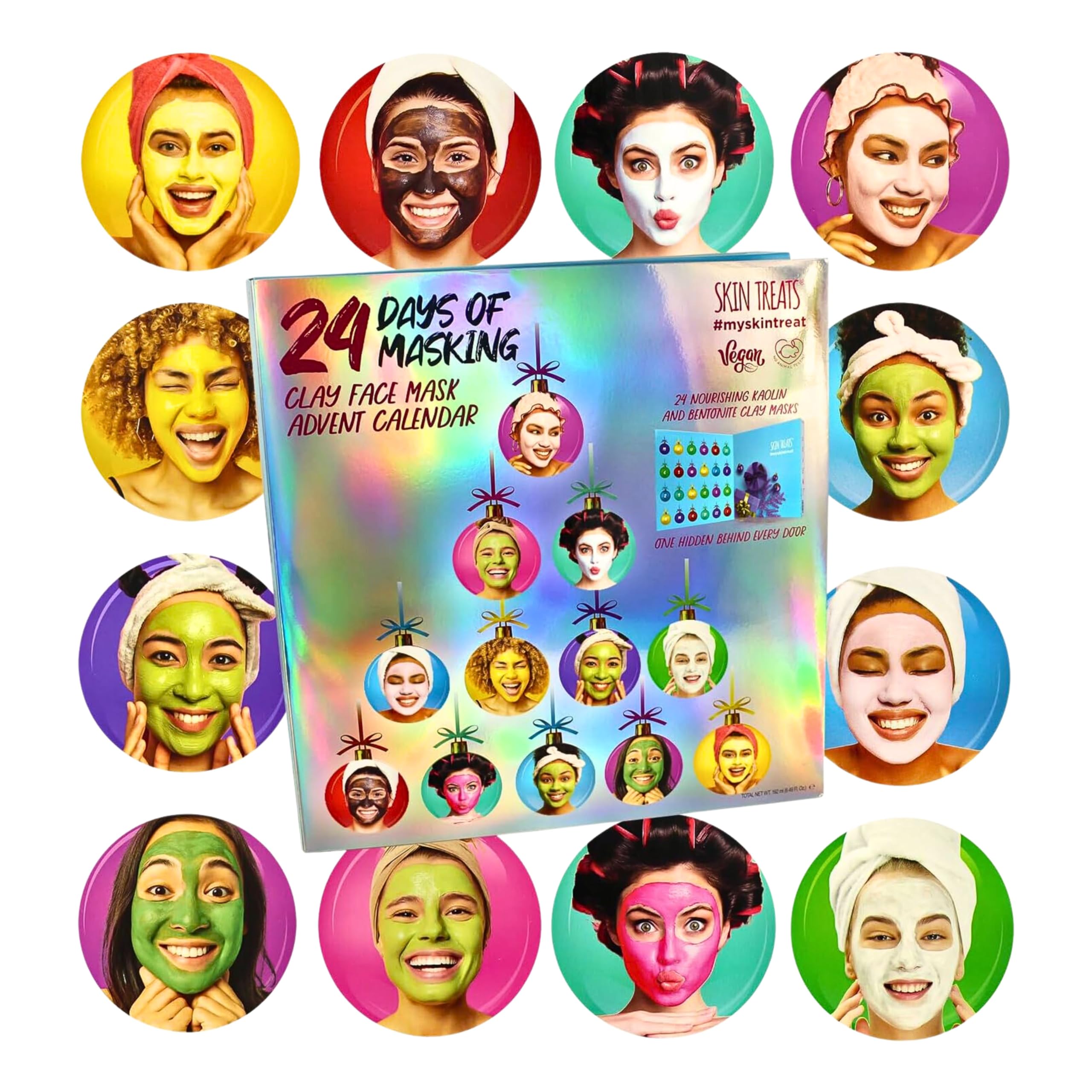 24 Days of Clay Masking Advent Calendar 2023 | Christmas Skin Treats Gift Set | Countdown to Christmas with A Refreshing & Rejuvenating Skincare Advent | Perfect Gifts for Women