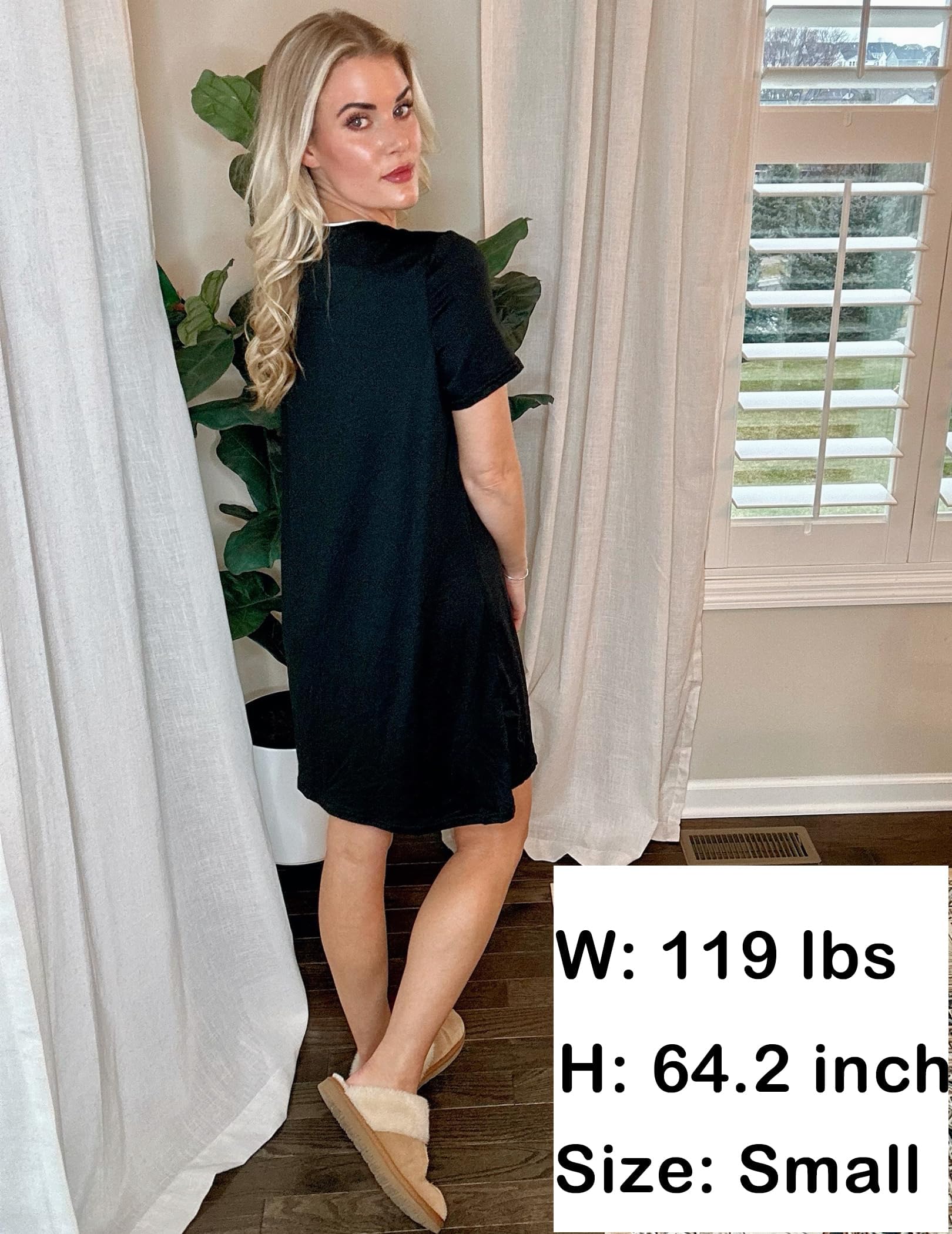 Ekouaer 2er Nachthemd Damen Zum Knöpfen Sleepshirt Kurzarm Schlafshirt V-Ausschnitt Schlafhemd Blumen Zweiteiliger Nachtwäsche S-XXL