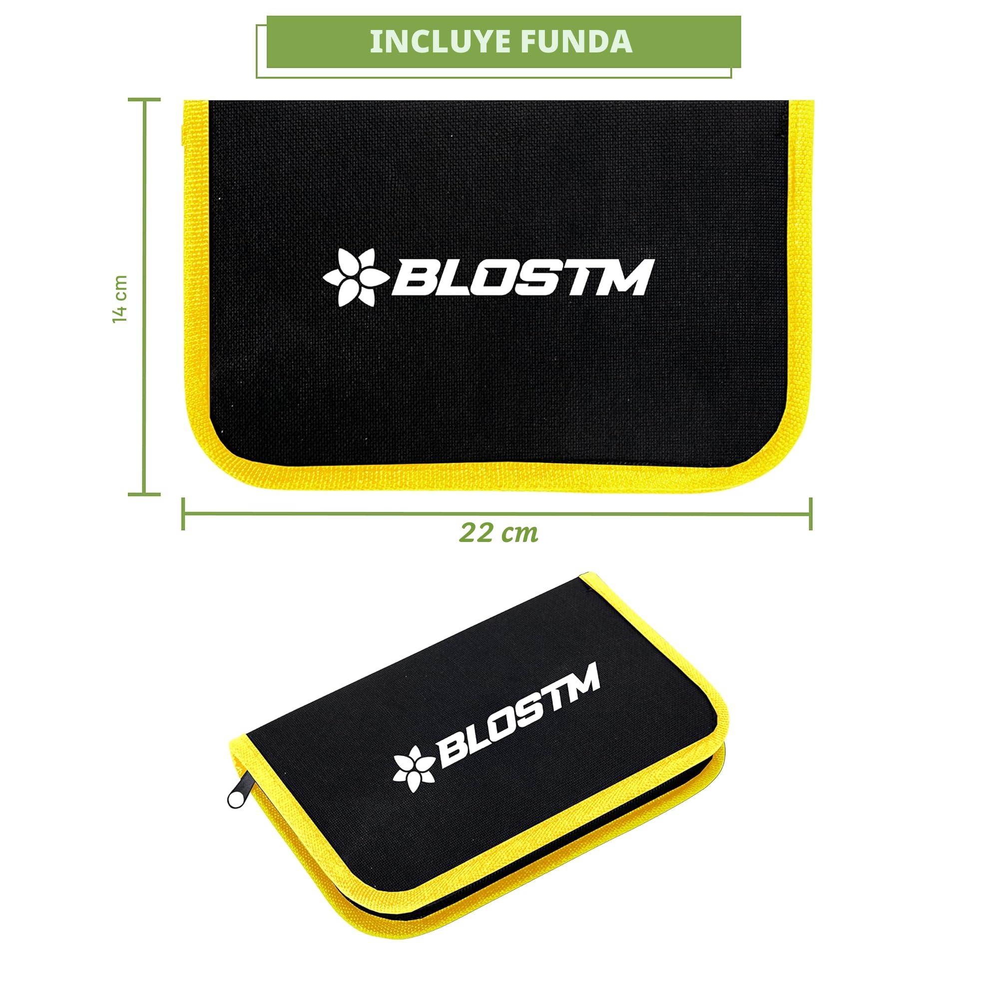 BLOSTM Juego de 4 Alicates Circlip - Alicates para Anillos de Retencion - Circlips Internos y Externos de 7" - Con Resortes Duraderos, Mangos Antideslizantes y Estuche de Almacenamiento (4 Piezas)