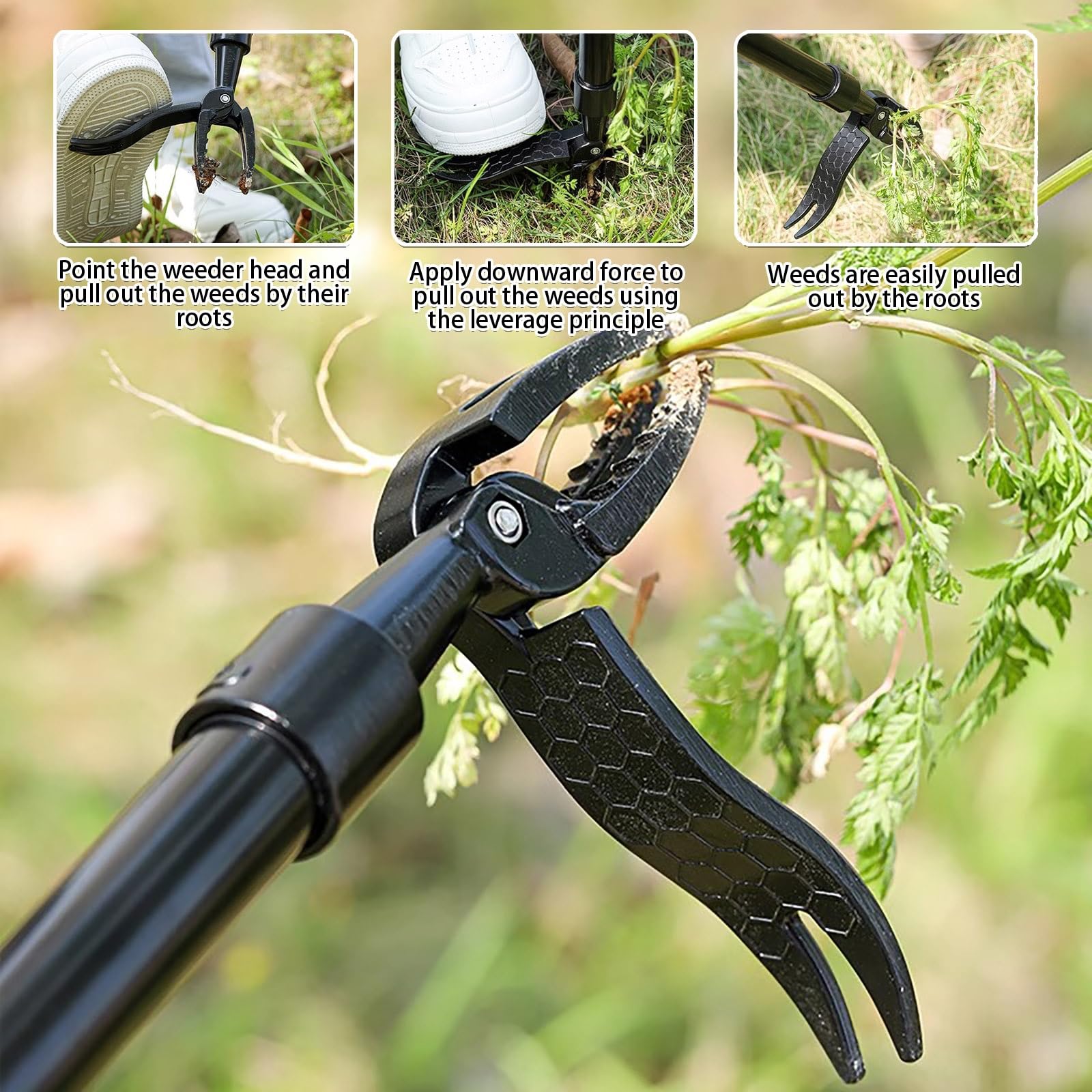 Herramienta manual para el mantenimiento del jardín y el césped, mango largo, diseño duradero de acero inoxidable, fácil montaje