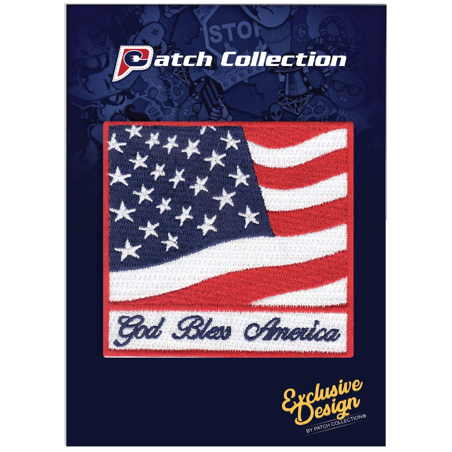 God Bless America Flag Patch Shirt Badge Iron On Embroidered