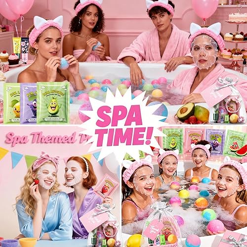 Miniatura 2 de 55 piezas de suministros de fiesta de spa para niñas, regalos de fiesta de spa para hija, incluye máscaras faciales, bálsamo labial, crema de manos,