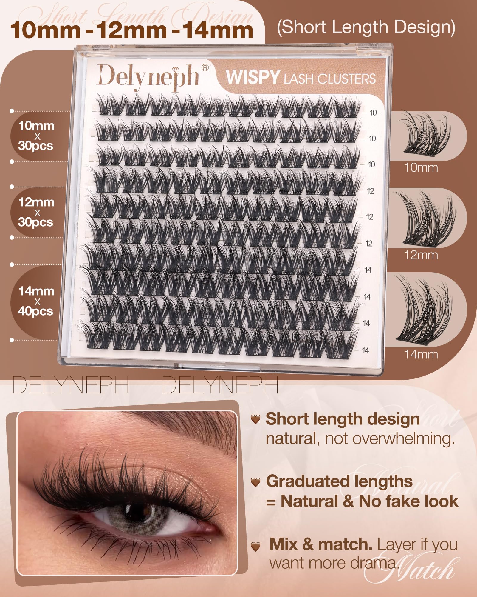 Natural Wispy Eyelash Clusters - Delyneph -3