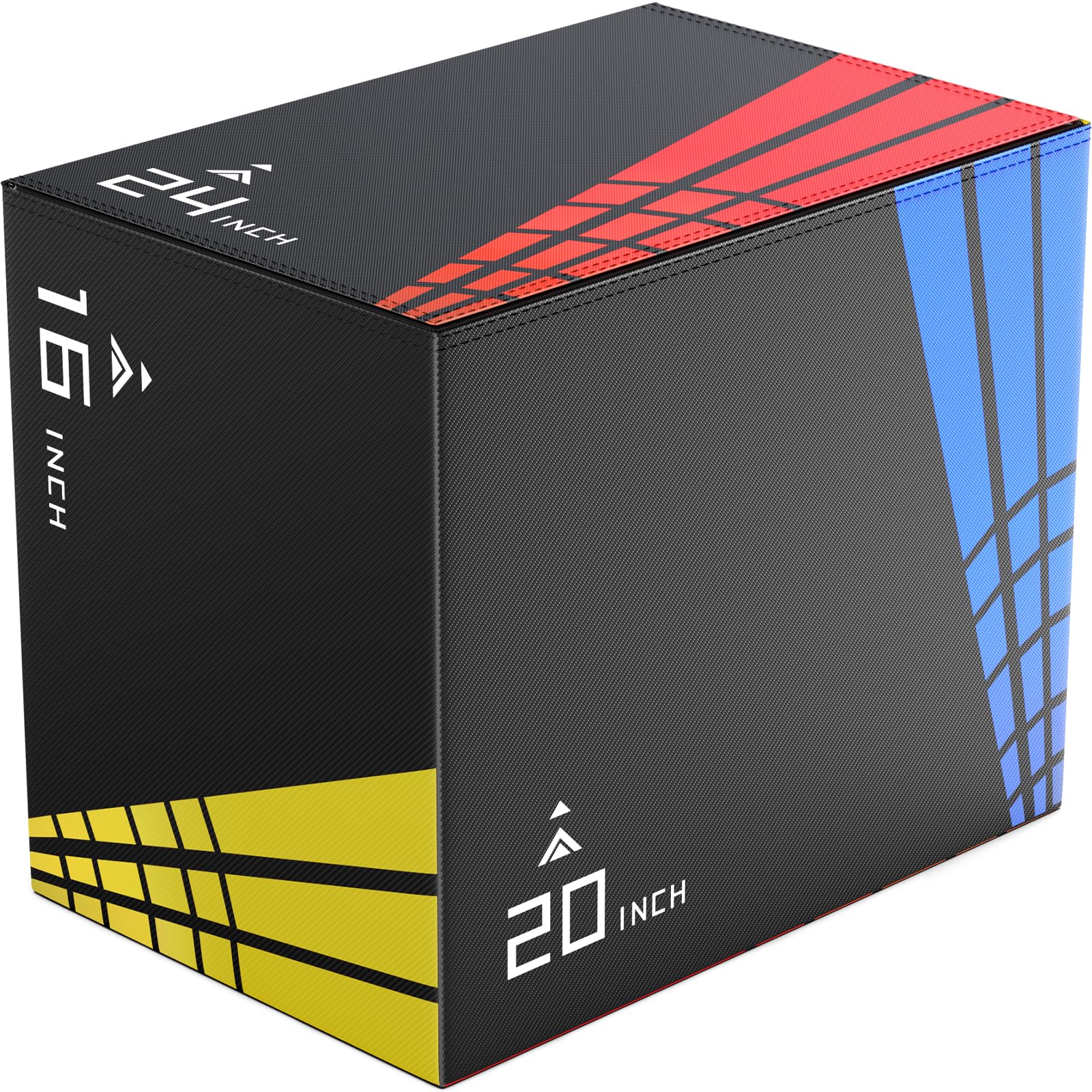 XDDAIS 3-in-1 Heavier Foam Plyometric Box Jumps for Home Gym,Firm Soft Foam Plyo Box,30”x24”x20”-24”x20”x16”-20"x16"x14" Plyometric Box,440lb Weight Capacity Jump Box Gym Fitness Workout Training
