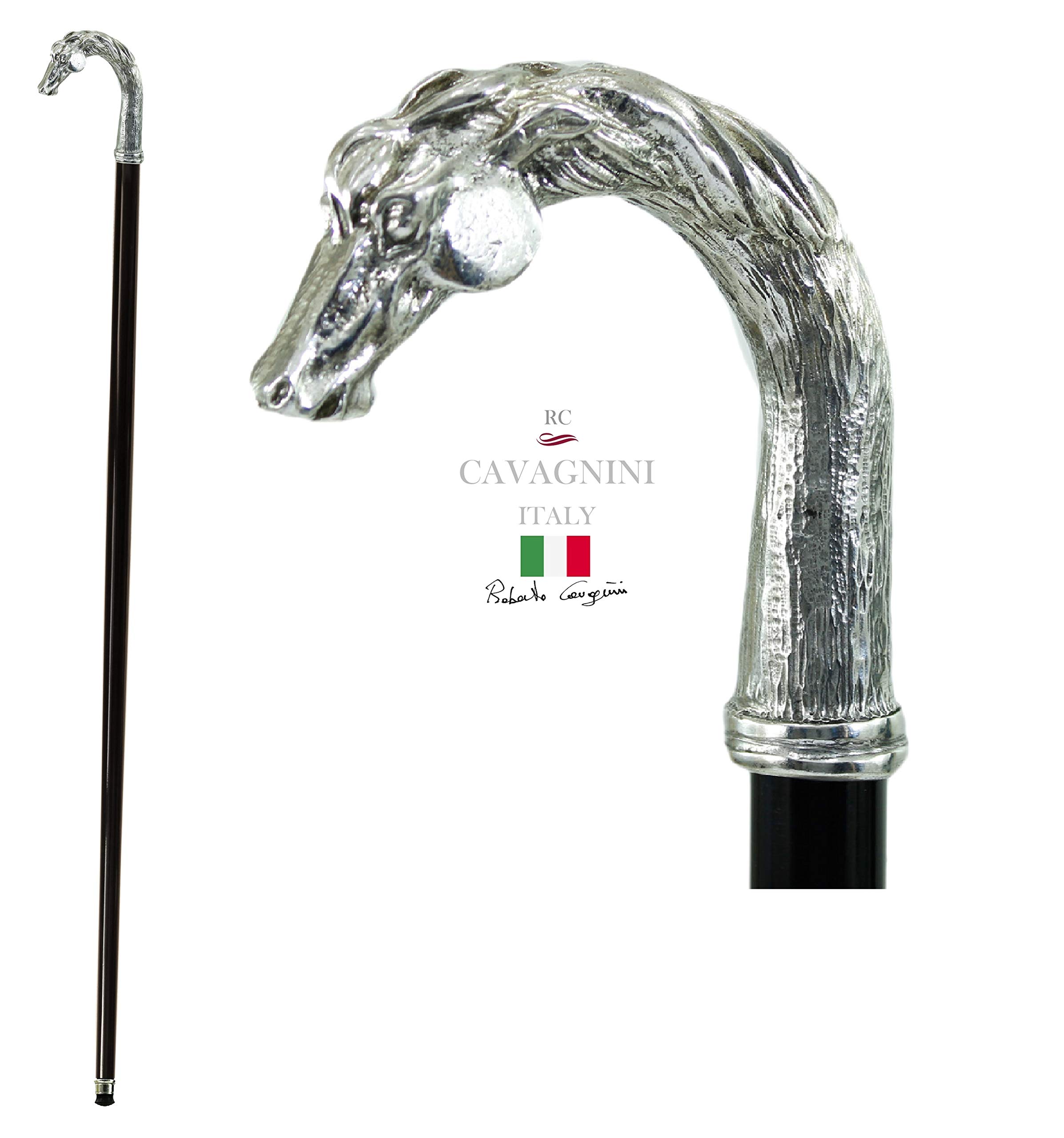 Cavagnini - Bastón de Paseo (estaño Macizo, Estilo Vintage, Ideal para la Libertad de un Hombre y Mujer)